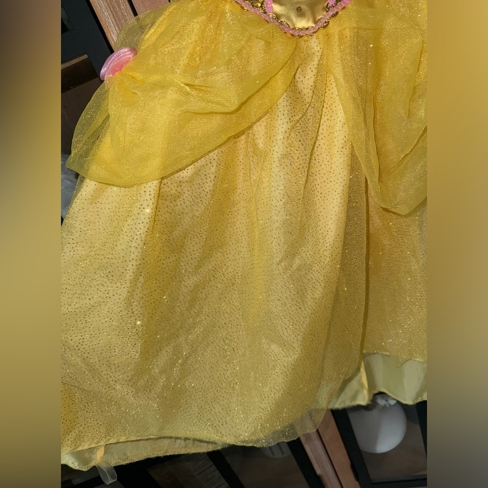 Beauty & the beast disney princess belle dress costume toddler girl tulle gown - Picture 4 of 8